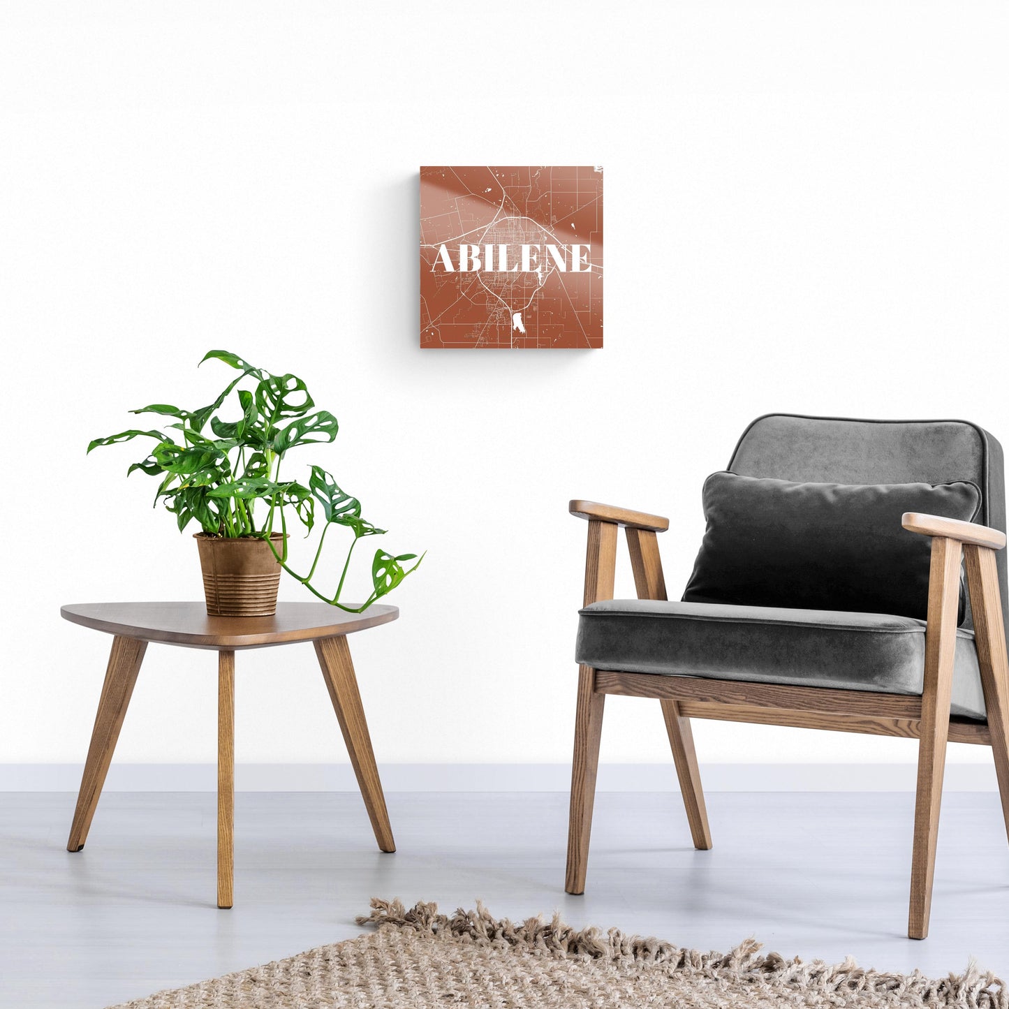 Modern Minimalist Texas Abilene Map| Hi-Def Glass Art | Eaches | Min 1