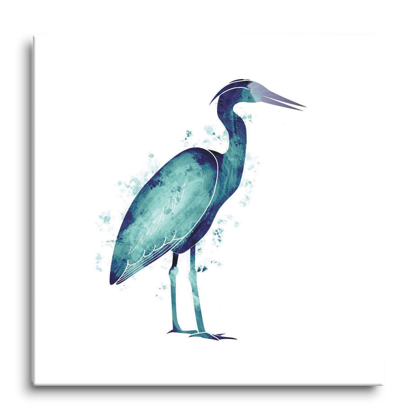 East Coast Water Color Heron | Hi-Def Glass Art | Eaches | Min 1