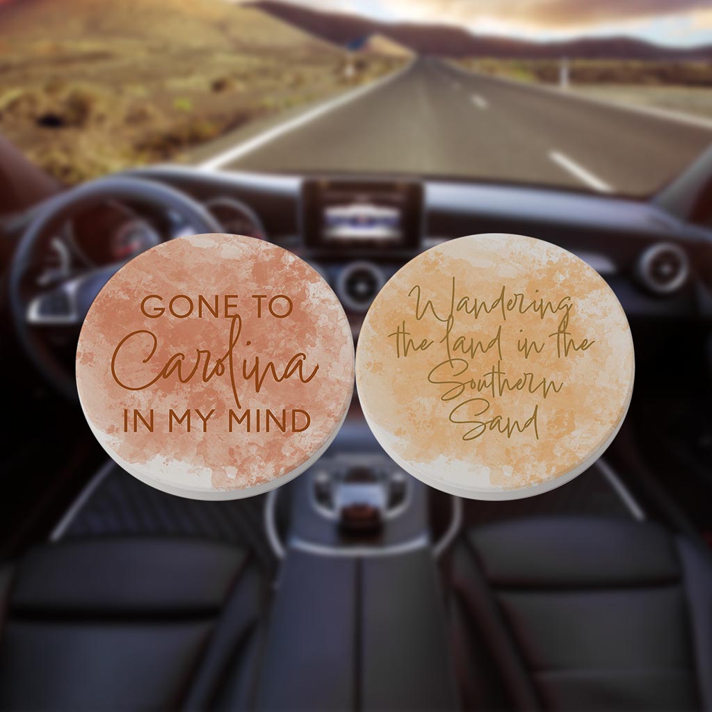 South Carolina Sayings Orange| Absorbent Car Coasters | Set of 2 | Min 4
