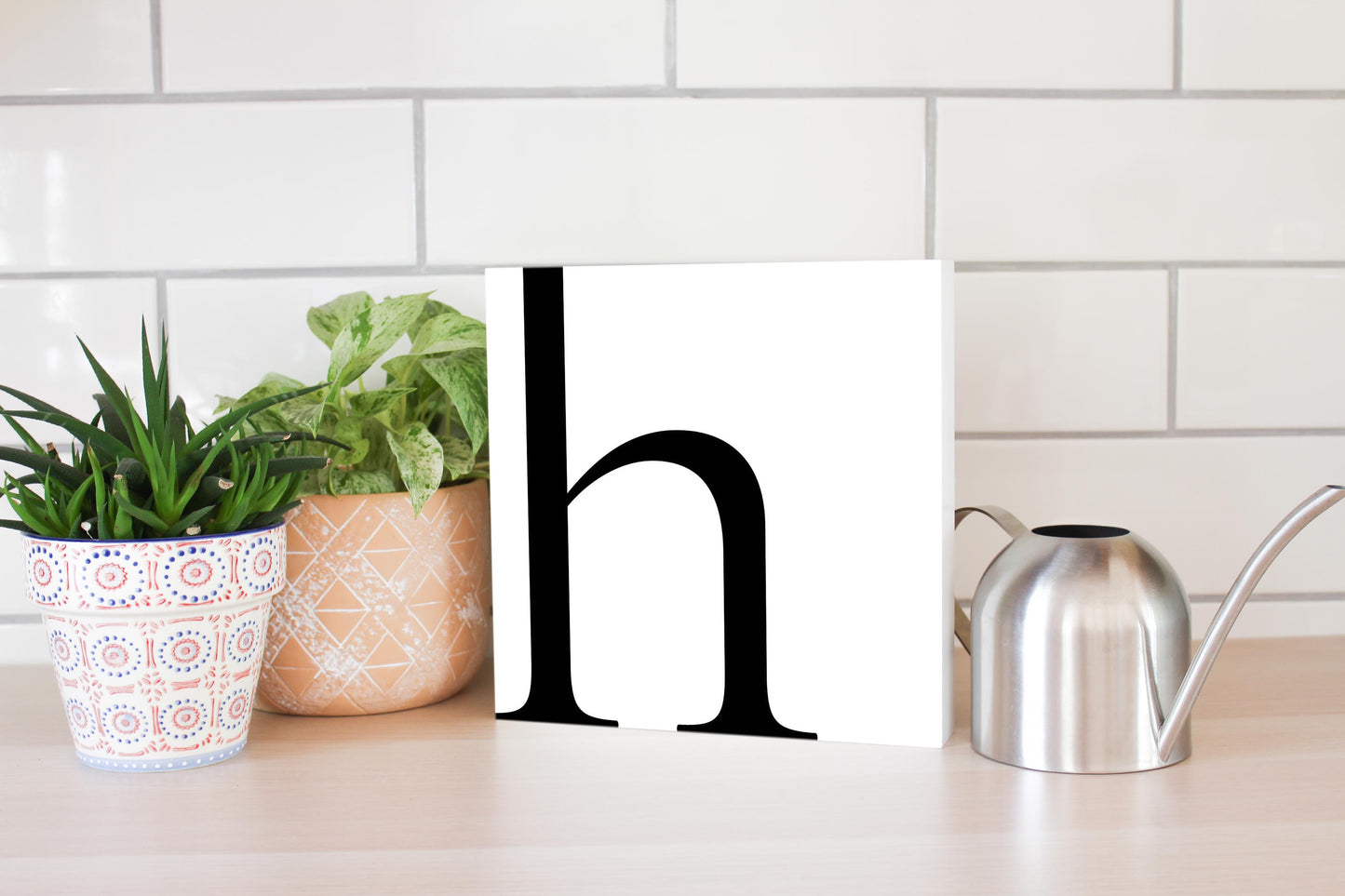 Minimal Monogram H | Wood Block | Eaches | Min 2