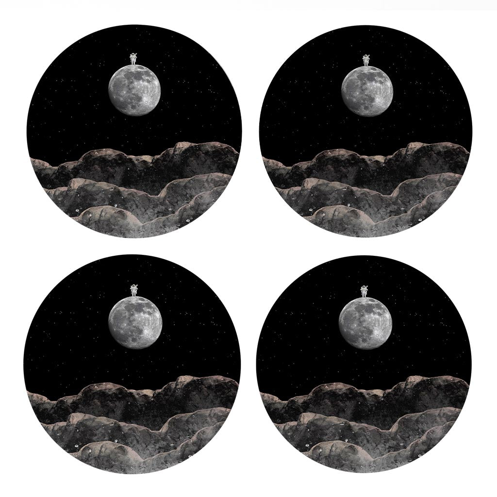 Tiny Moon Man | Absorbent Coasters | Set of 4 | Min 2