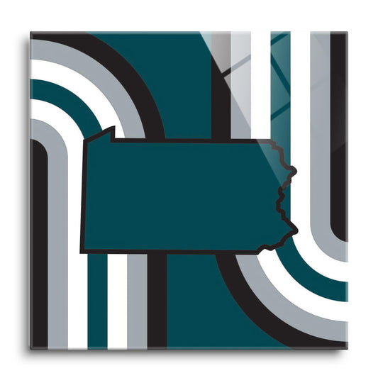 Modern Minimalist Pennsylvania Retro Shape | Hi-Def Glass Art | Eaches | Min 1