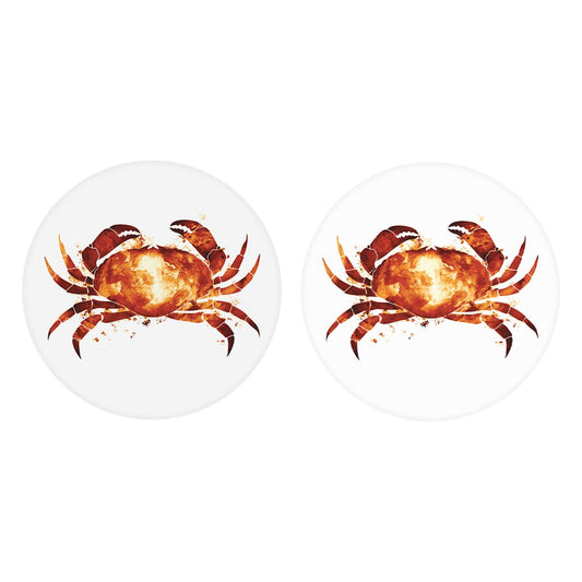 East Coast Water Color Crab | Absorbent Car Coasters | Set of 2 | Min 4