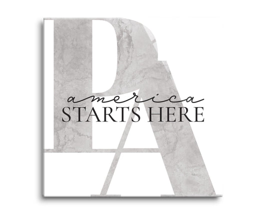 Minimalistic B&W Pennsylvania America Quip | Hi-Def Glass Art | Eaches | Min 2