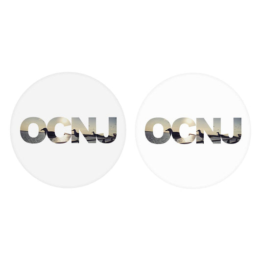 OCNJ Photo With Text | Absorbent Car Coasters | Set of 2 | Min 4