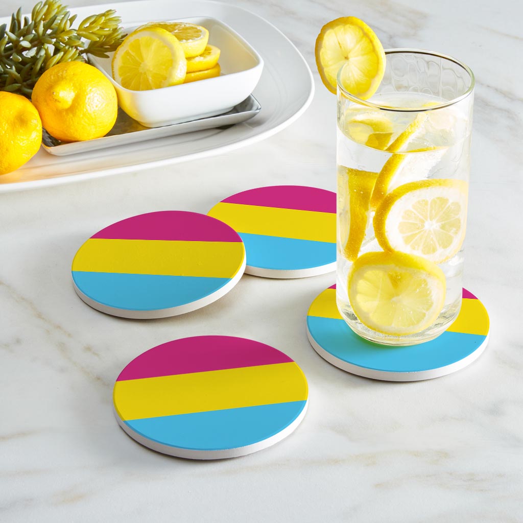 Pansexual Pride Flag Colors| Absorbent Coasters | Set of 4 | Min 2