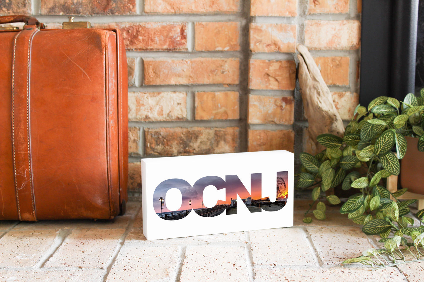 OCNJ Photo With Text | Wood Block | Eaches | Min 4