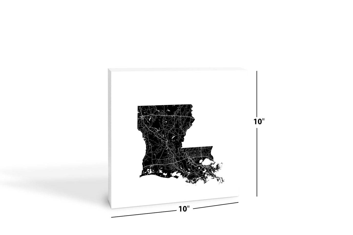 Modern Louisiana State Shape With Map | Wood Block | Eaches | Min 2