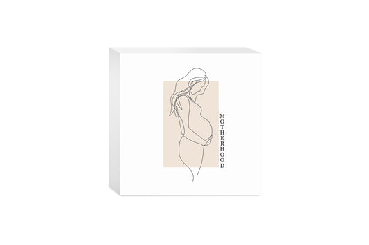 Modern Minimalist Mothers Day Pregnancy | Wood Block | Eaches | Min 4