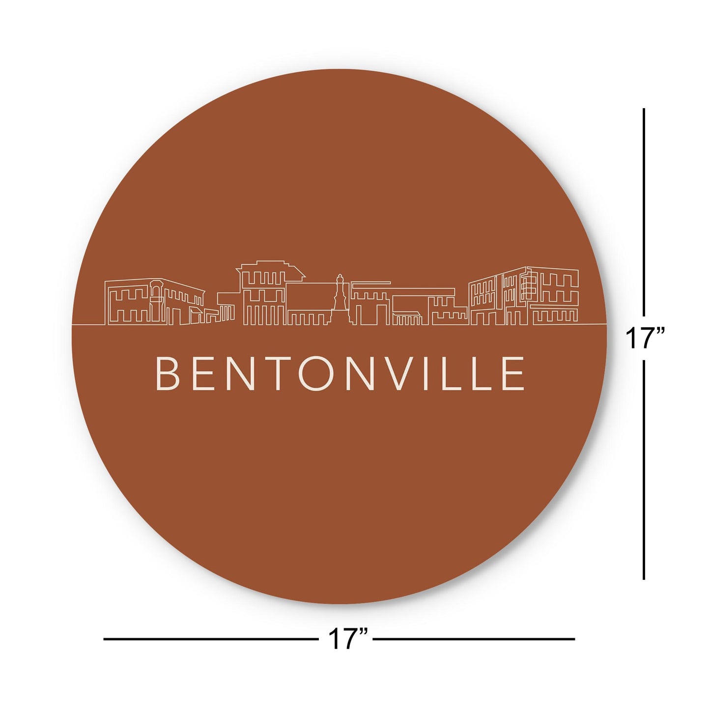 Modern Minimalist Arkansas Bentonville Skyline | Wood Sign | Eaches | Min 1