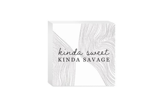 Modern Minimalist Mothers Day Kinda Sweet | Wood Block | Eaches | Min 4