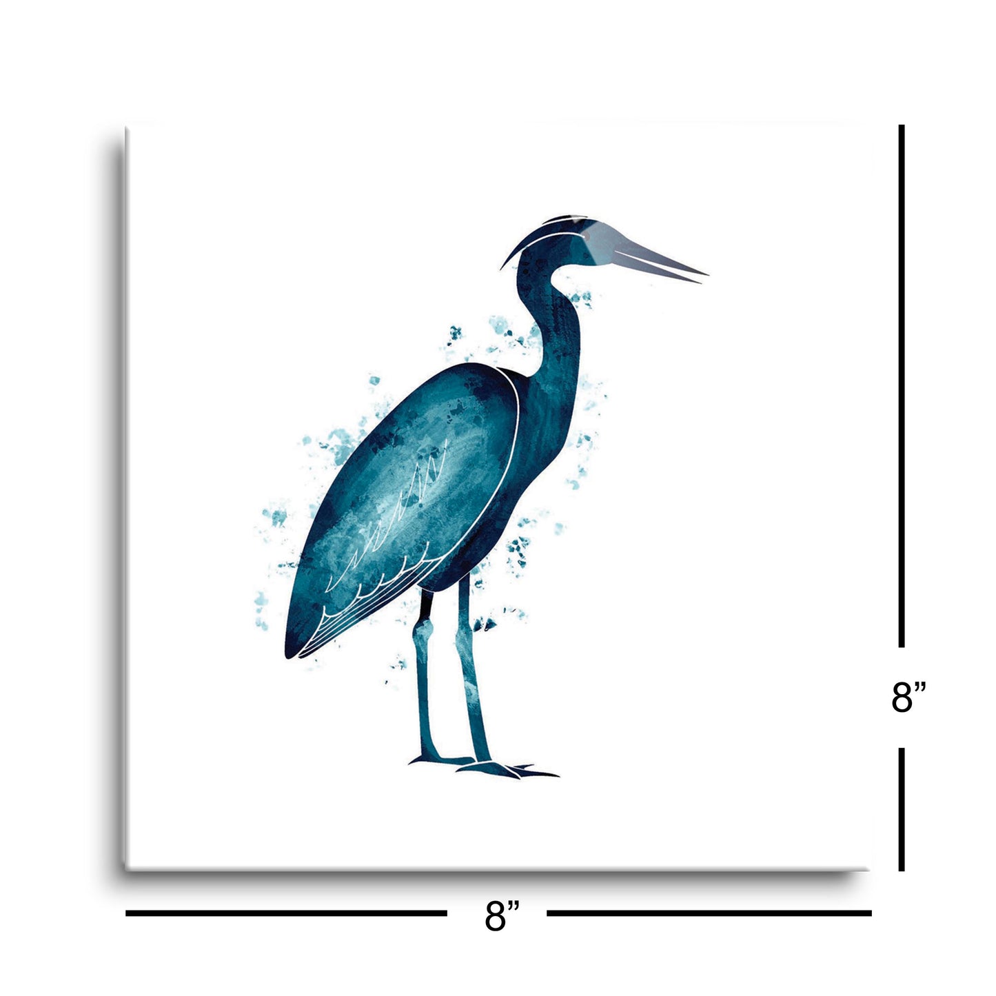 New England Water Color Heron | Hi-Def Glass Art | Eaches | Min 2