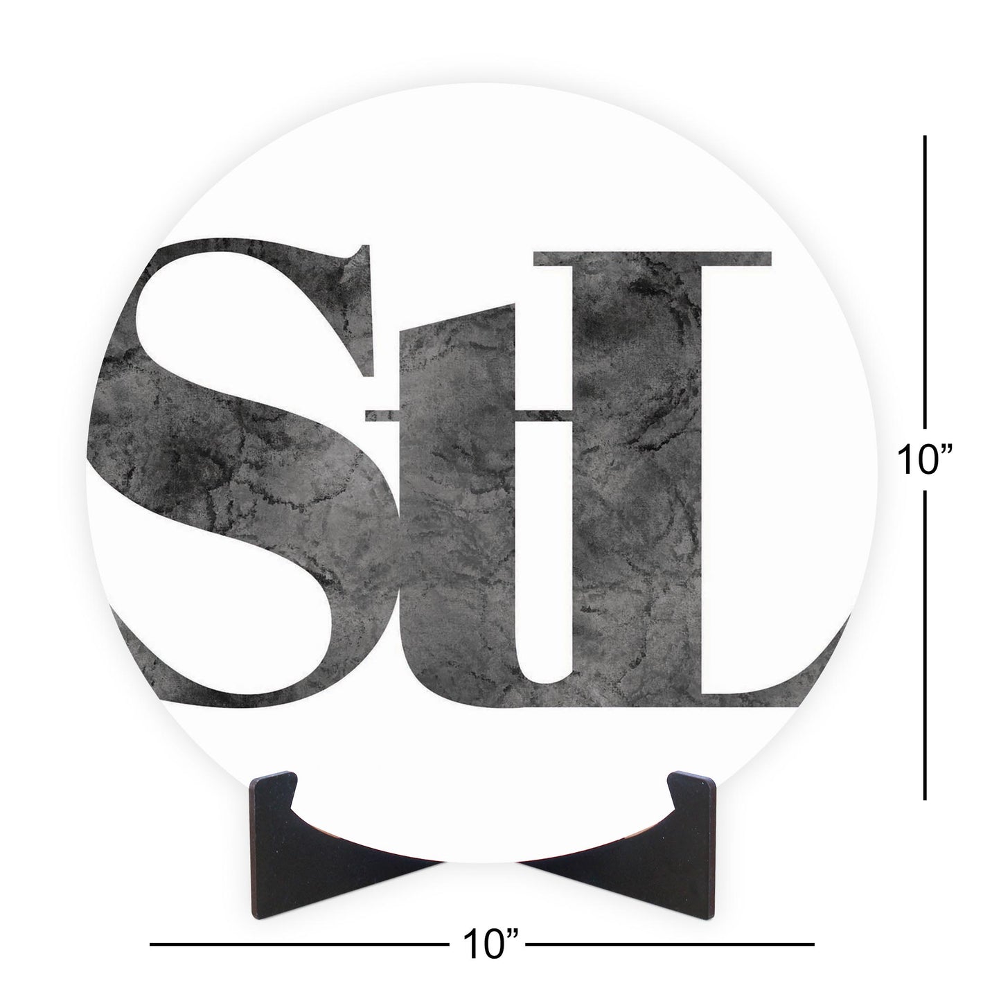 Minimalist B&W Missouri St Louis White Initials | Wood Sign | Eaches | Min 1