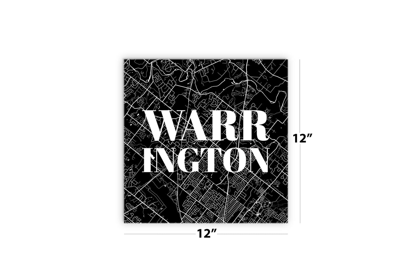 Minimalistic B&W Pennsylvania Warrington Map | Wood Sign | Eaches | Min 2