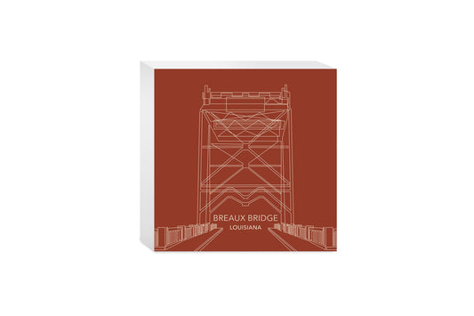 Modern Minimalist Louisiana Breaux Bridge Line Drawing | Wood Block | Eaches | Min 4