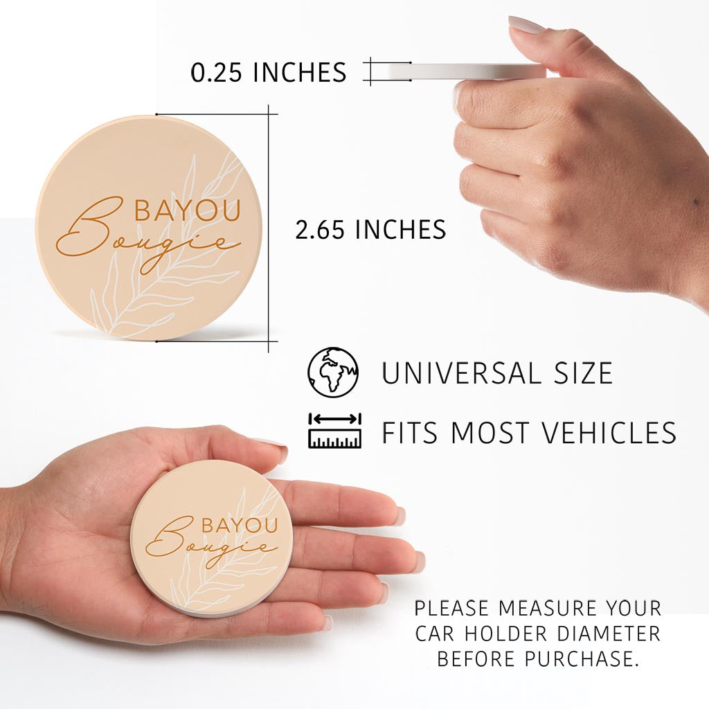 Modern Minimalist Louisiana Bayou Bougie | Absorbent Car Coasters | Set of 2 | Min 4