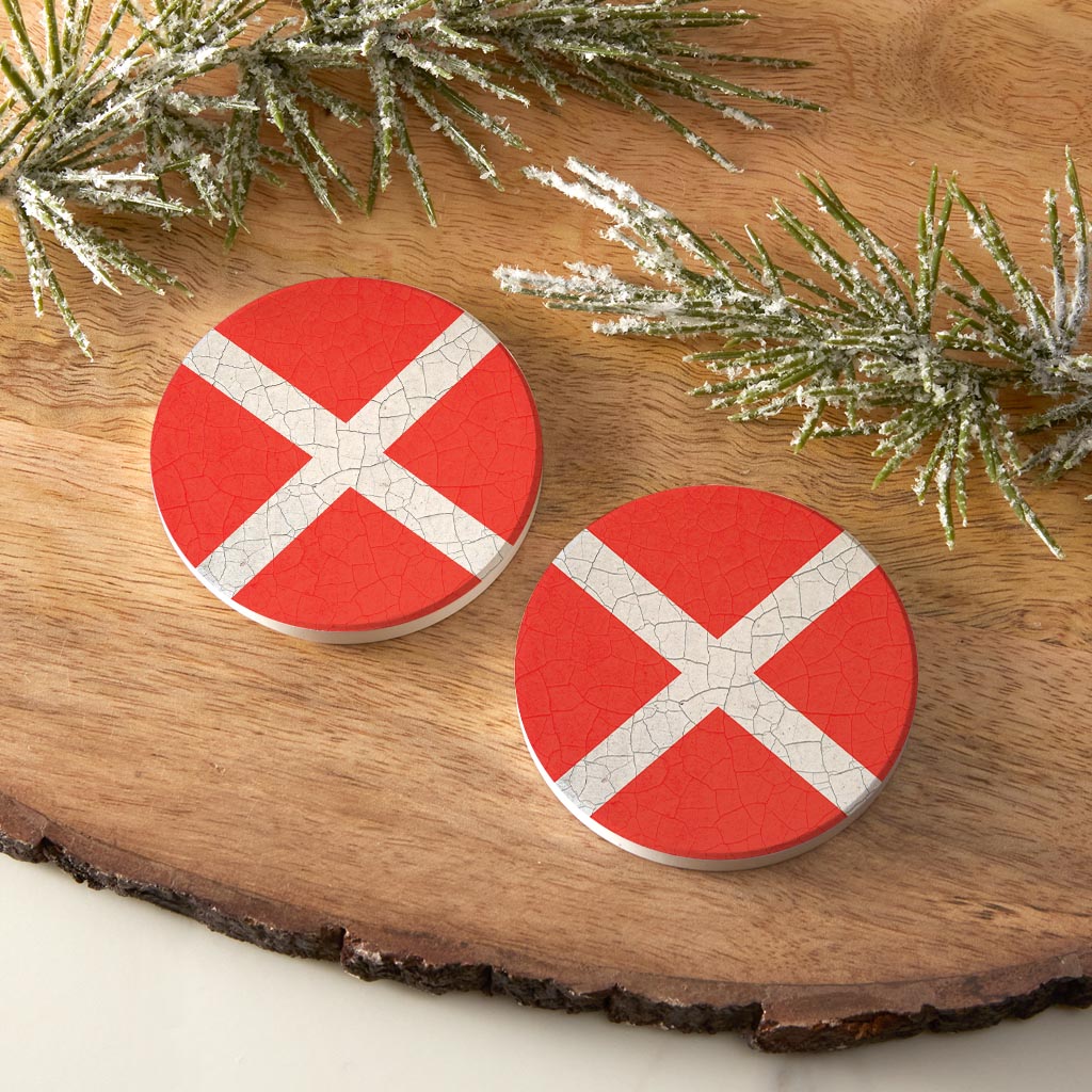 Nautical Flag Victor| Absorbent Car Coasters | Set of 2 | Min 4