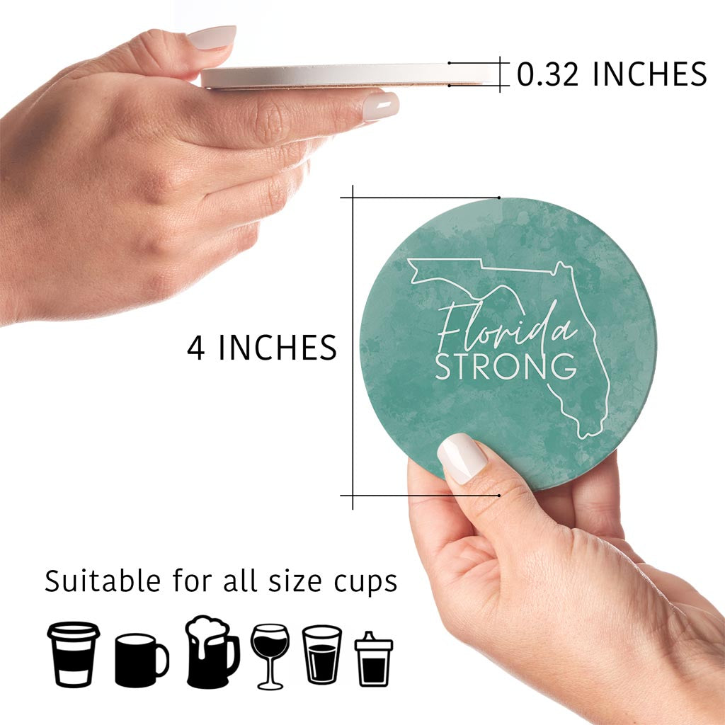 Florida Strong Blue| Absorbent Coasters | Set of 4 | Min 2