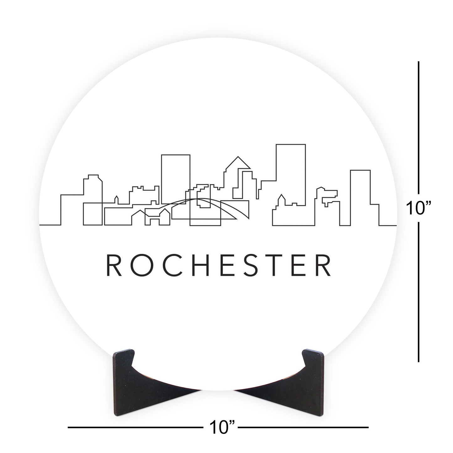 Minimalistic B&W New York Rochester Skyline | Wood Sign | Eaches | Min 1