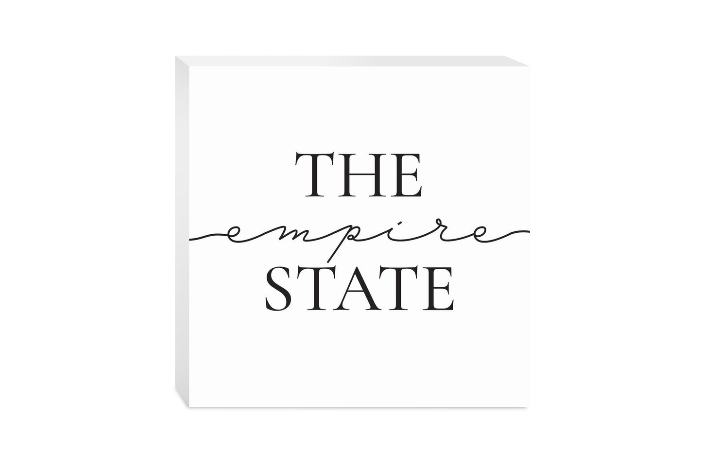 Minimalistic B&W New York Quip The Empire State | Wood Block | Eaches | Min 2