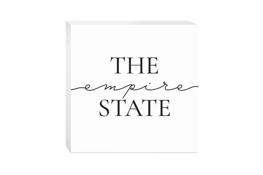Minimalistic B&W New York Quip The Empire State | Wood Block | Eaches | Min 2