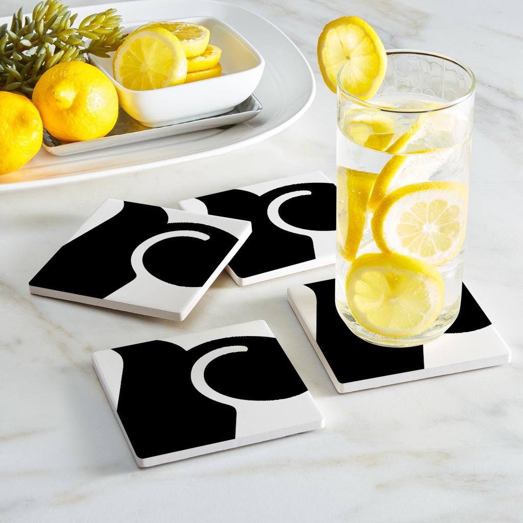 Fun Chunky Monogram R | Absorbent Coasters | Set of 4 | Min 2