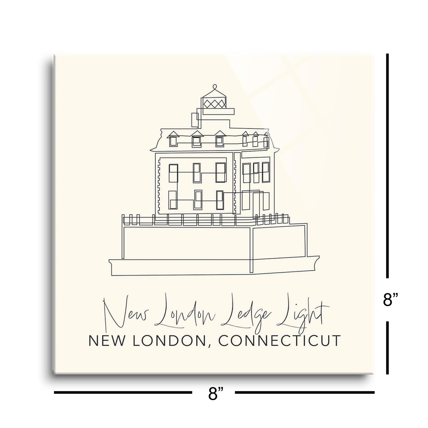 Cream New London Lodge Light | Hi-Def Glass Art | Eaches | Min 2