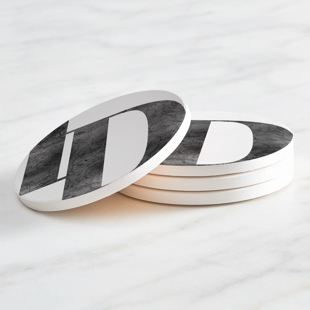 Minimalist B&W Idaho White Initials | Absorbent Coasters | Set of 4 | Min 2