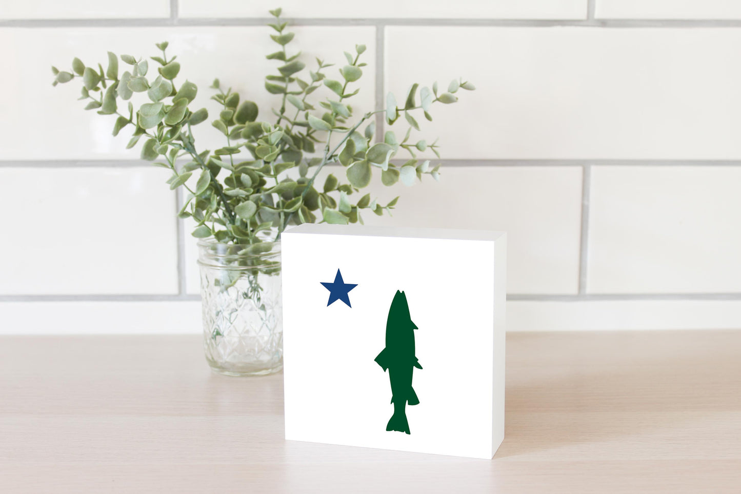 New England Star And Trout | Wood Block | Eaches | Min 4