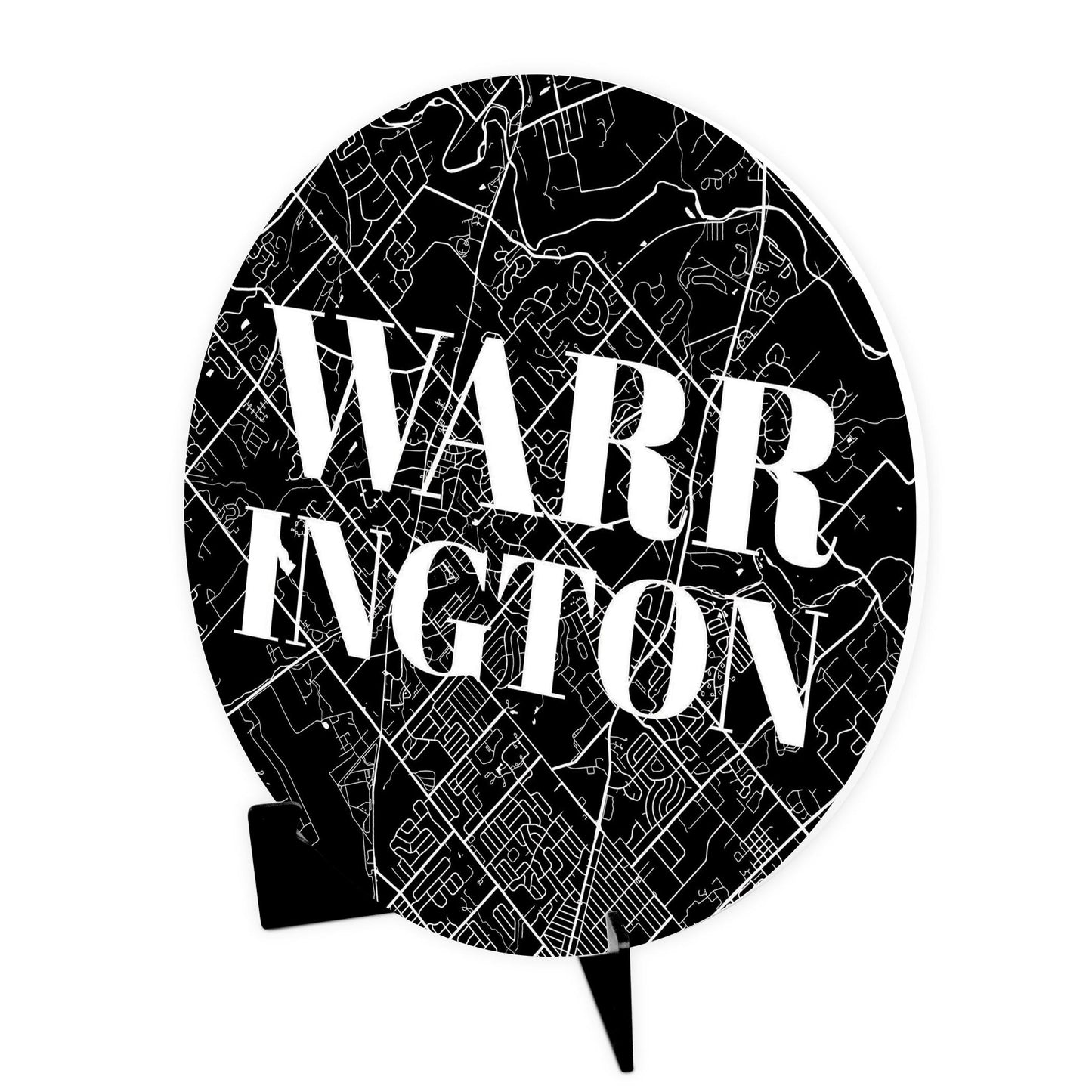 Minimalistic B&W Pennsylvania Warrington Map | Wood Sign | Eaches | Min 1