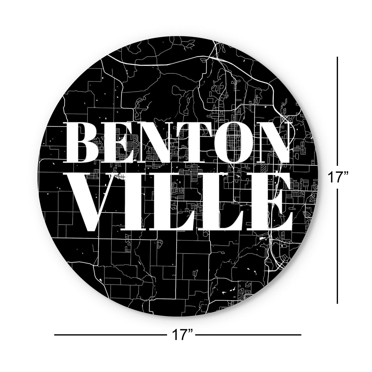 Minimalist B&W Arkansas Bentonville Map | Wood Sign | Eaches | Min 1