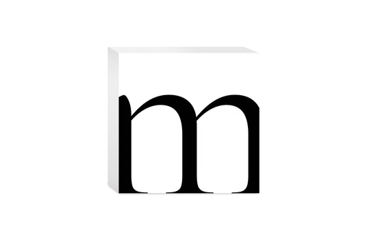 Minimal Monogram M| Wood Block | Eaches | Min 4