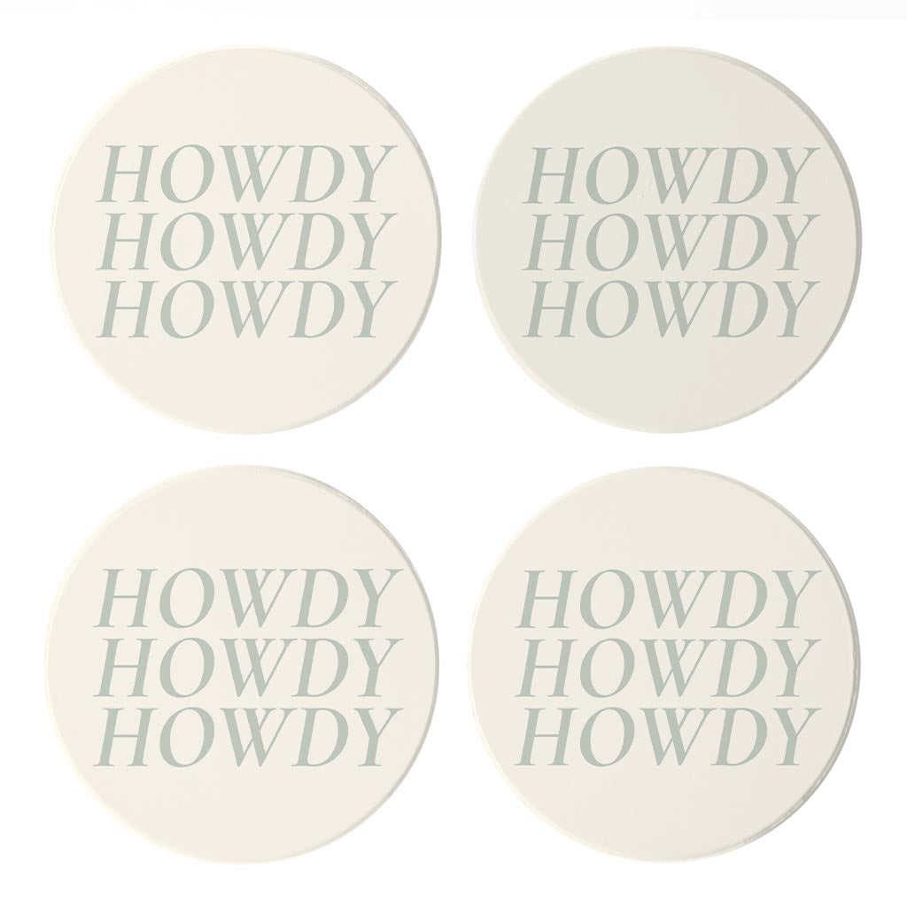 Modern Minimalist Oklahoma Howdy | Absorbent Coasters | Set of 4 | Min 2
