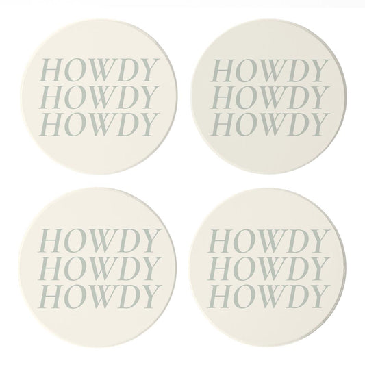 Modern Minimalist Oklahoma Howdy | Absorbent Coasters | Set of 4 | Min 2