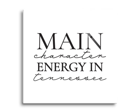 Minimalist B&W Tennessee Main Character Energy | Hi-Def Glass Art | Eaches | Min 2