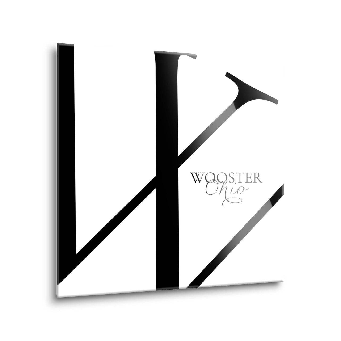 Wooster Oh Minimal Monogram | Hi-Def Glass Art | Eaches | Min 2