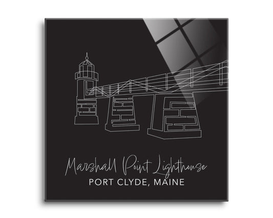 Black Marshall Point Lighthouse | Hi-Def Glass Art | Eaches | Min 2