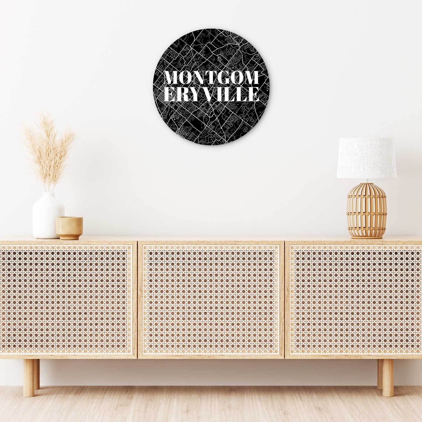 Minimalistic B&W Pennsylvania Montgomeryville Map | Wood Sign | Eaches | Min 1