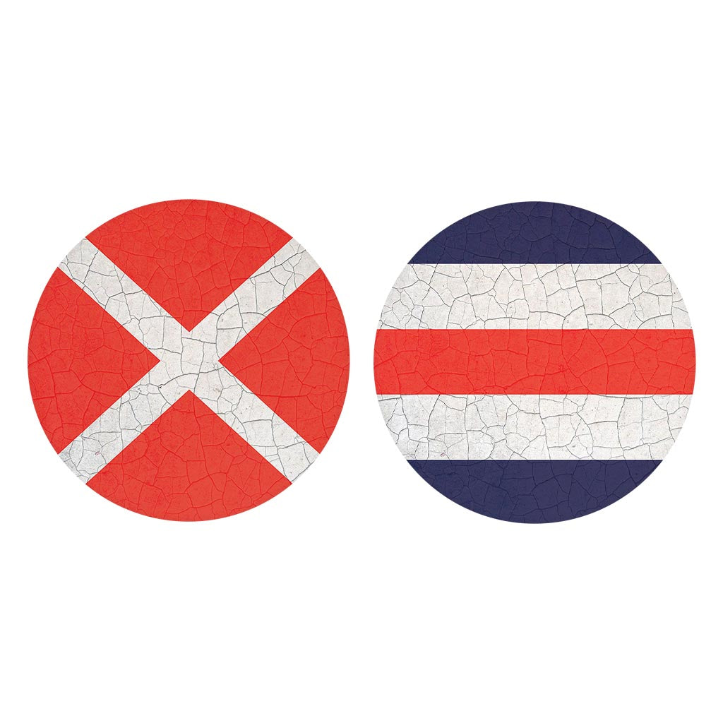Nautical Flags | Absorbent Car Coasters | Set of 2 | Min 4