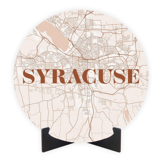 Modern Minimalist New York Syracuse Map | Wood Sign | Eaches | Min 1