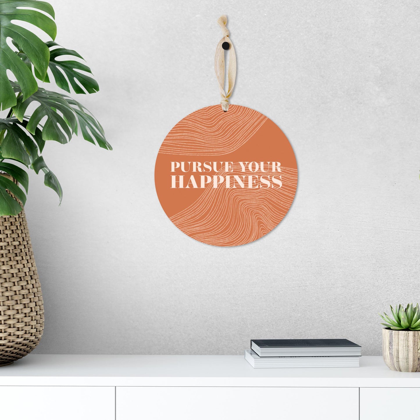 Modern Minimalist Pennsylvania Happiness Quip | Wood Ornament | Eaches | Min 1