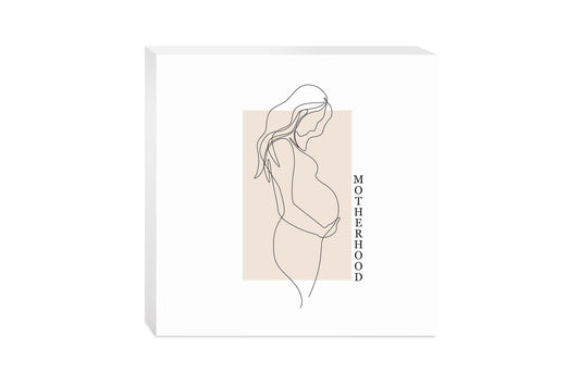 Modern Minimalist Mothers Day Pregnancy | Wood Block | Eaches | Min 2
