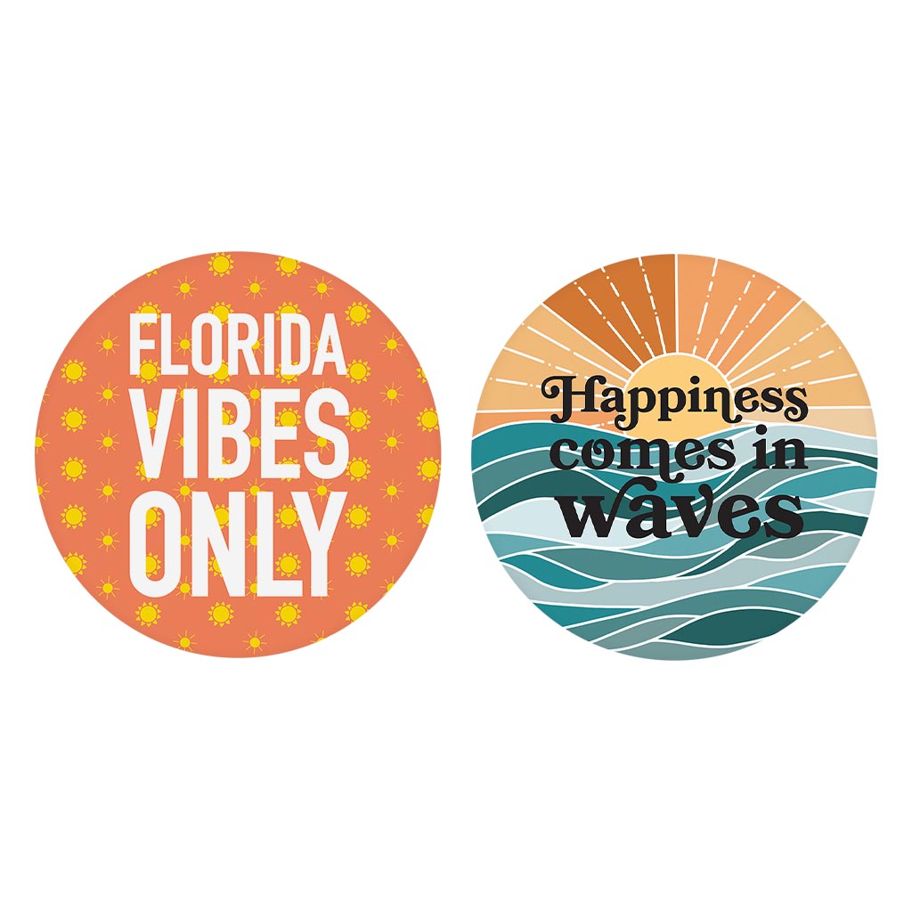 Florida Sayings Artsy | Absorbent Car Coasters | Set of 2 | Min 4
