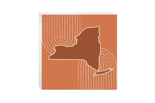 Modern Minimalistic New York Retro Thin Line | Wood Block | Eaches | Min 2