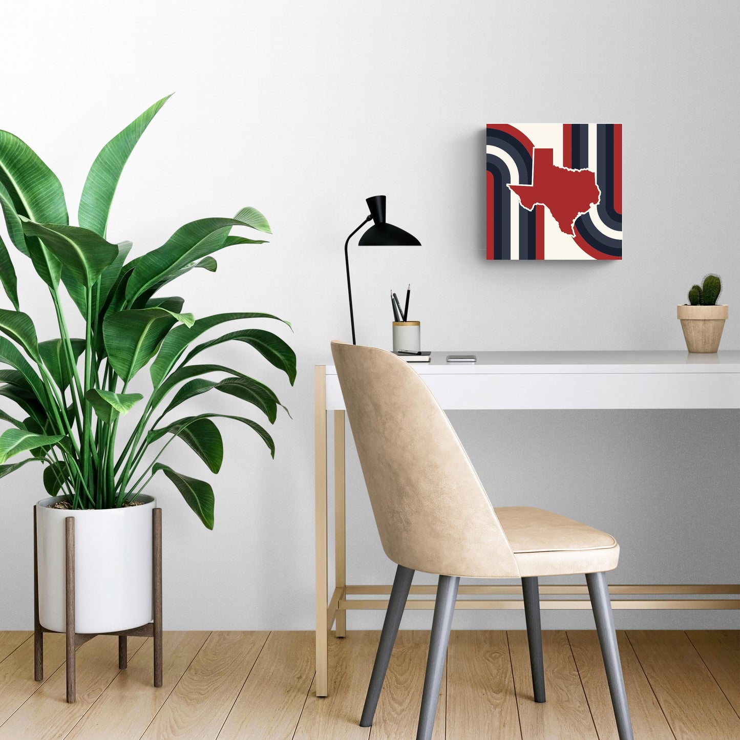 Modern Minimalist Texas Colors Retro Shape | Wood Sign | Eaches | Min 2