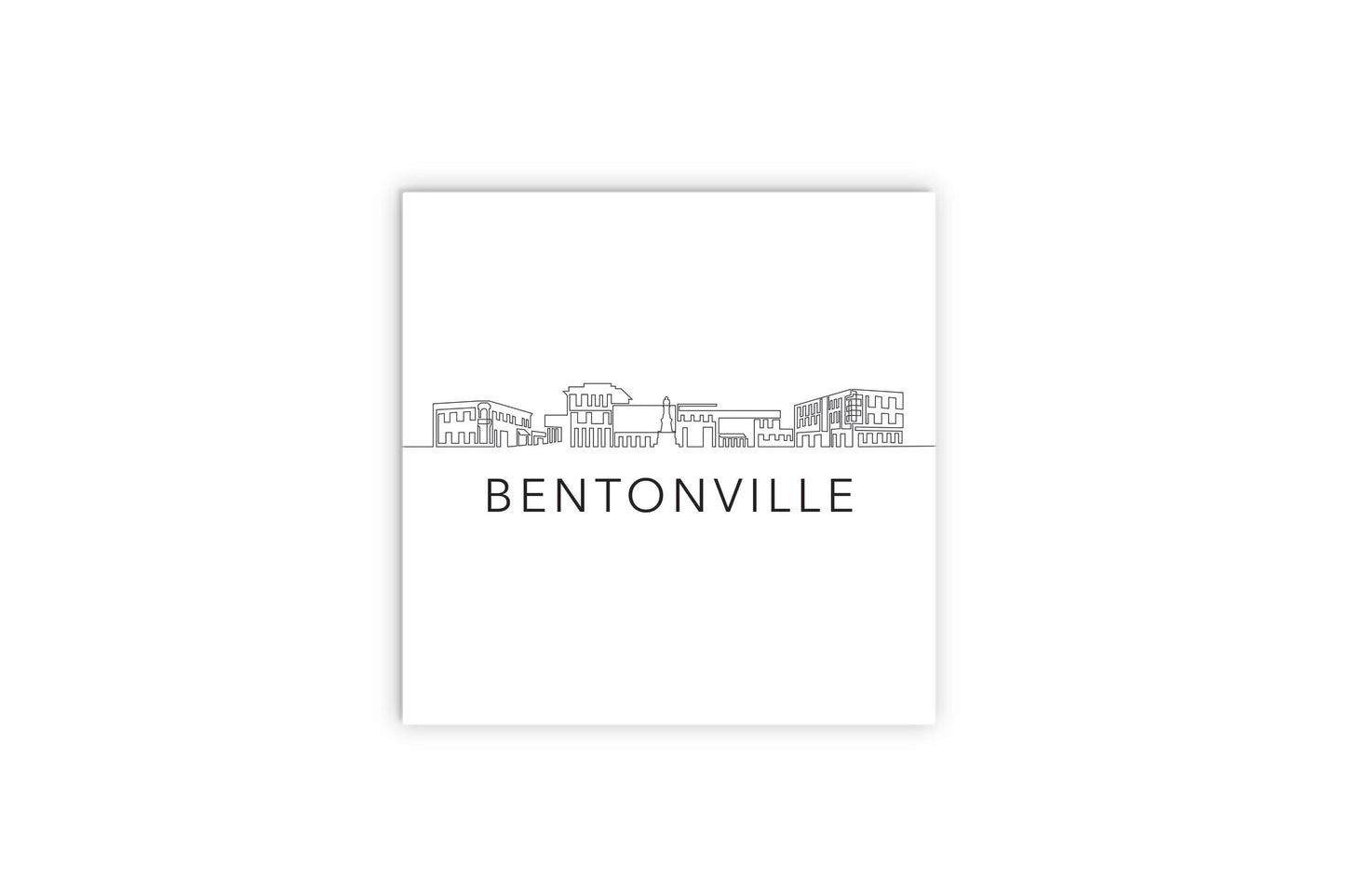 Minimalist B&W Arkansas Bentonville Skyline | Wood Sign | Eaches | Min 2