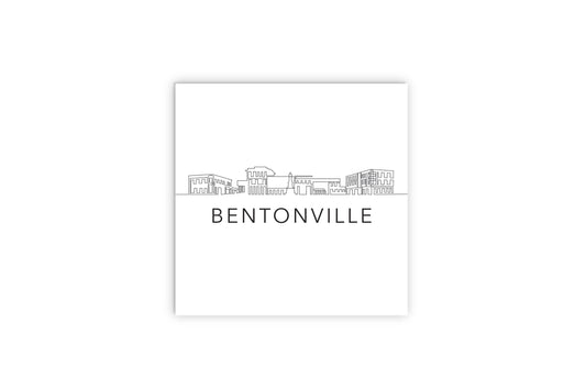 Minimalist B&W Arkansas Bentonville Skyline | Wood Sign | Eaches | Min 2