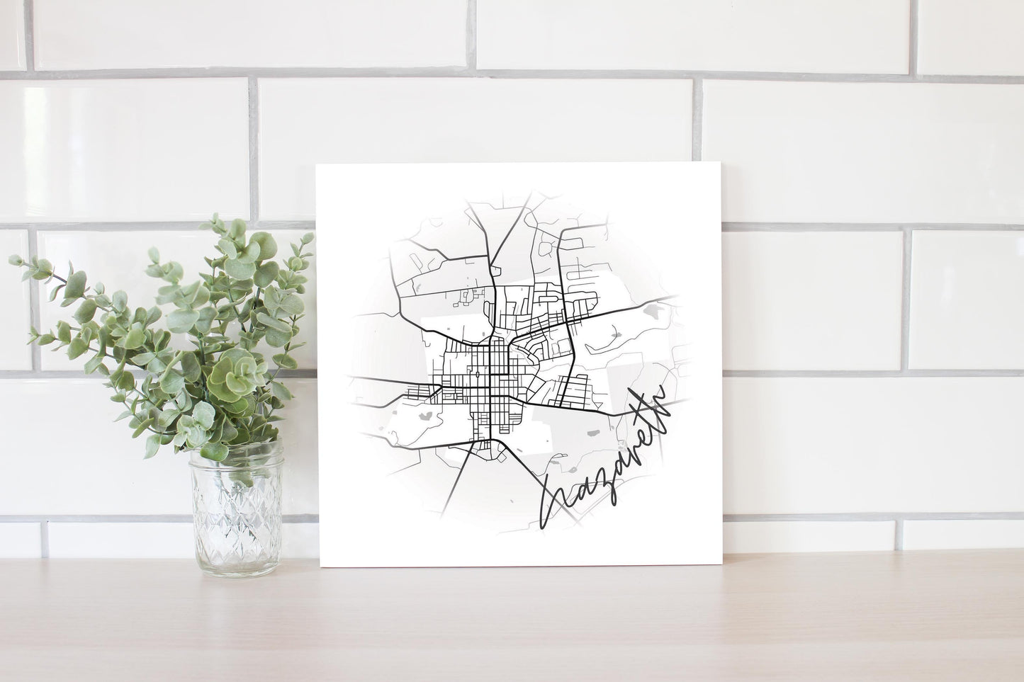Minimalistic B&W Pennsylvania Nazareth Circle Map | Wood Sign | Eaches | Min 2