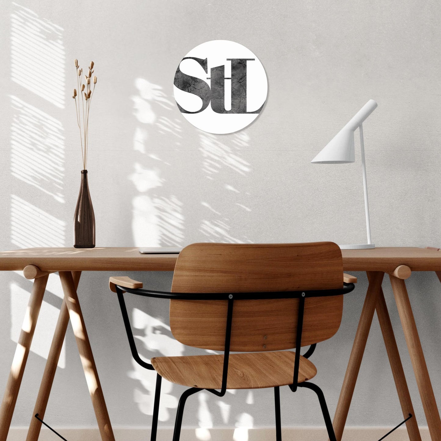 Minimalist B&W Missouri St Louis White Initials | Wood Sign | Eaches | Min 1