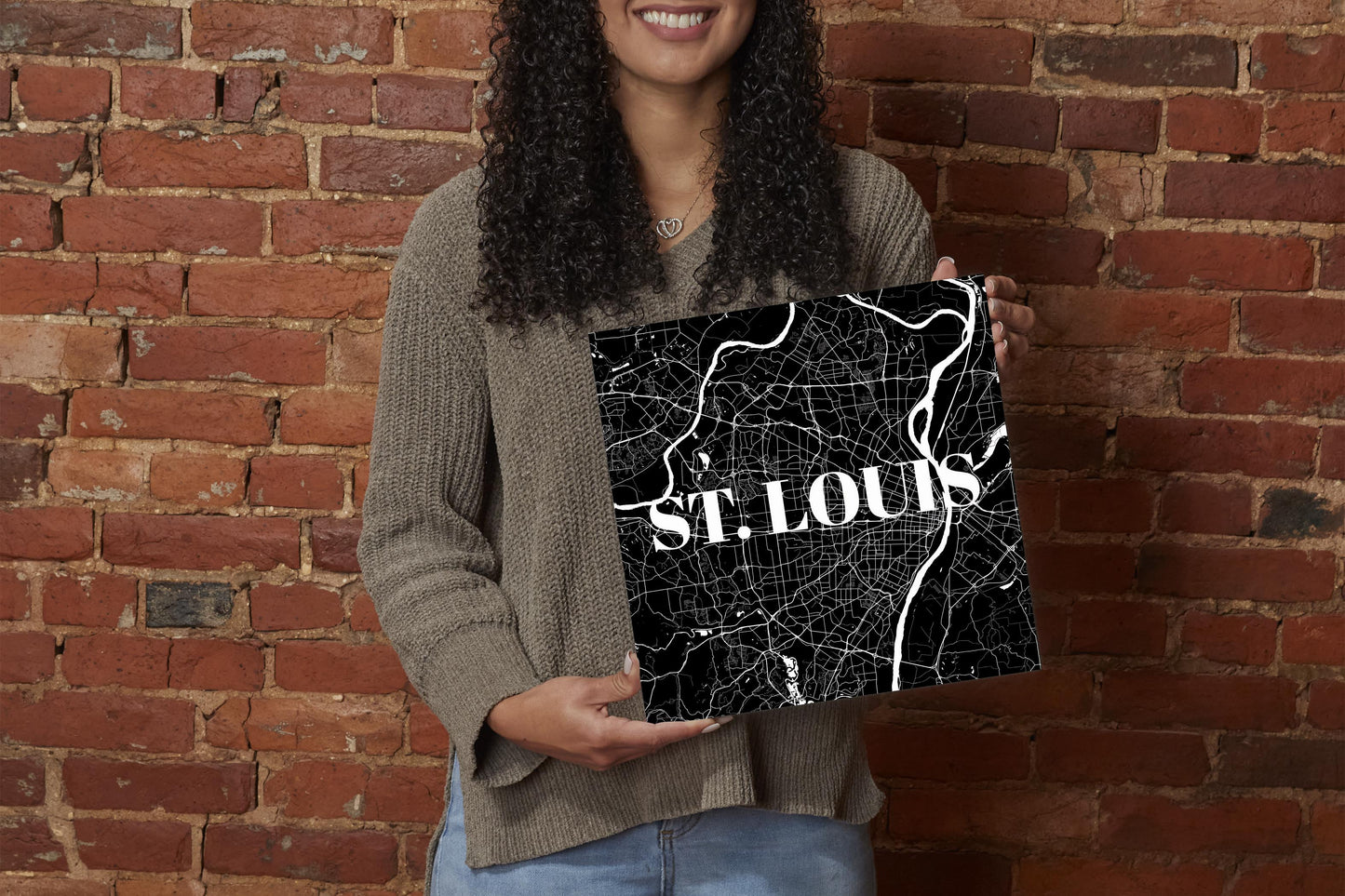 Minimalist B&W Missouri St Louis Map | Wood Sign | Eaches | Min 2